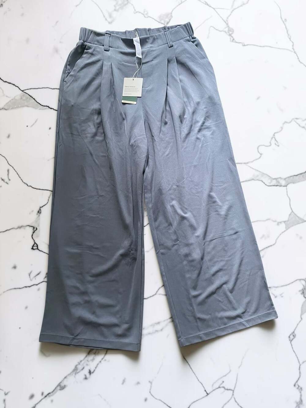 Women's Flex High Waisted Pocket Wide Leg Waffle Work Pants